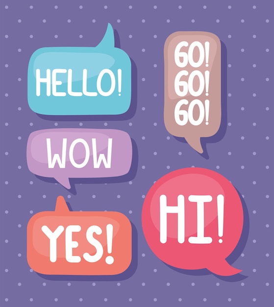 Speech bubbles set