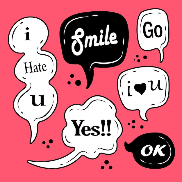 Speech bubbles Sticker vector design template