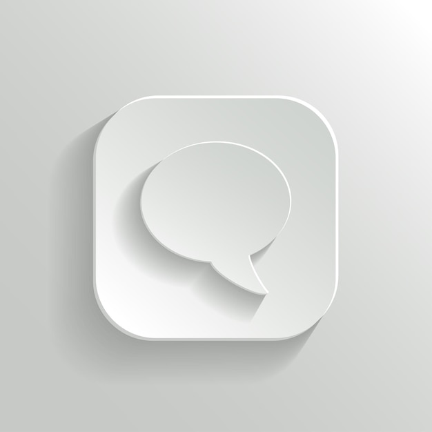 Speech icon vector white app button