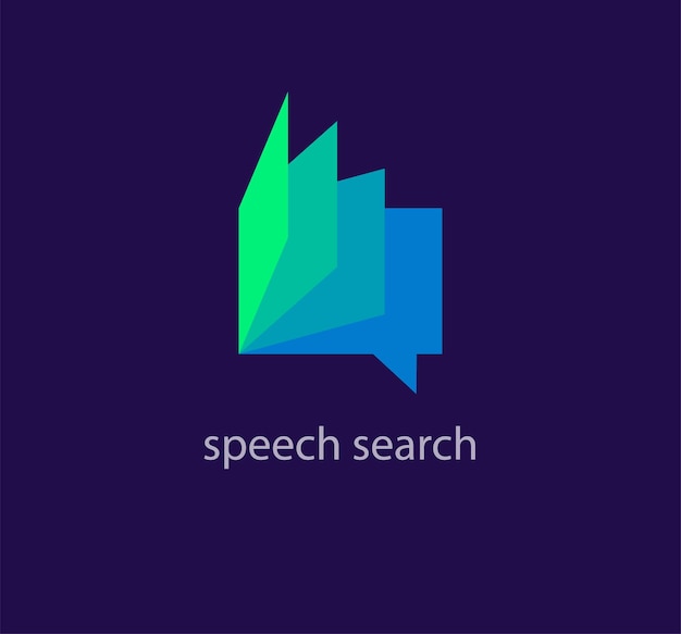 Vector speech search logo unique color transitions book leaves logo template vector