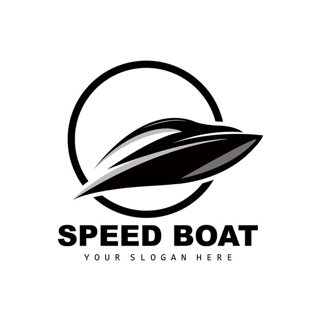 Speed Boat Logo Fast Cargo Ship Vector Sailboat Design For Ship Manufacturing Company Waterway Shipping Marine Vehicles Transportation