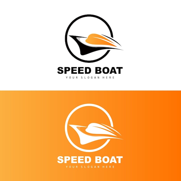 Speed Boat Logo Fast Cargo Ship Vector Sailboat Design For Ship Manufacturing Company Waterway Shipping Marine Vehicles Transportation