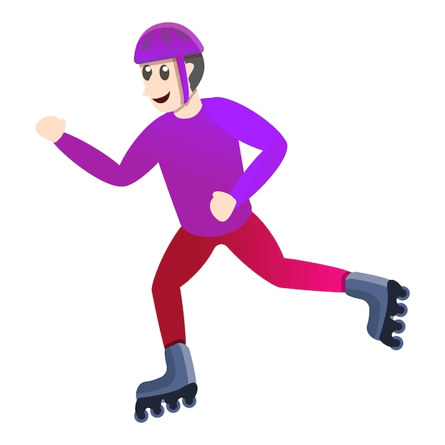 Speed boy inline skates icon Cartoon of speed boy inline skates vector icon for web design isolated on white background