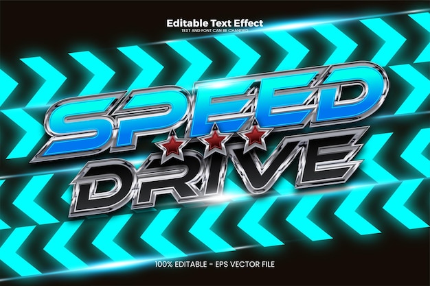 Speed drive editable text effect in modern trend style