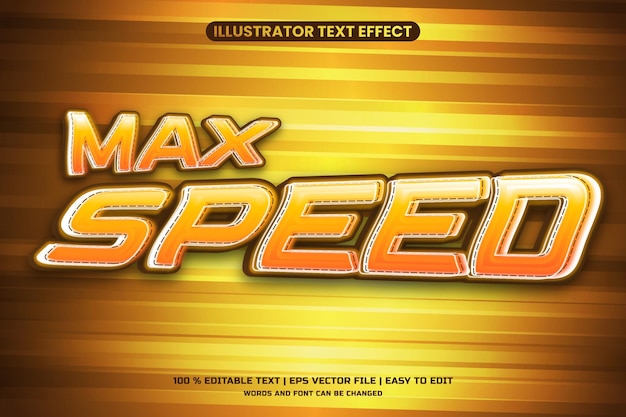 Speed editable vector text effect