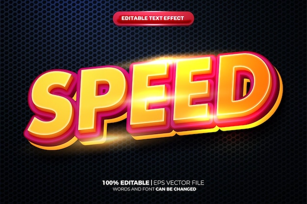 Speed glow cinematic 3d editable text effect