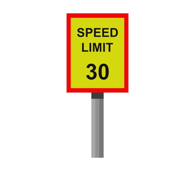 Speed limit road sign