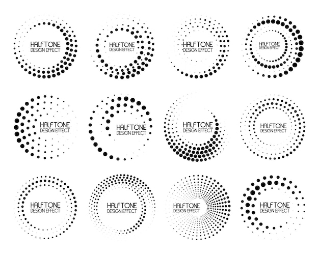 Speed lines in circle form set