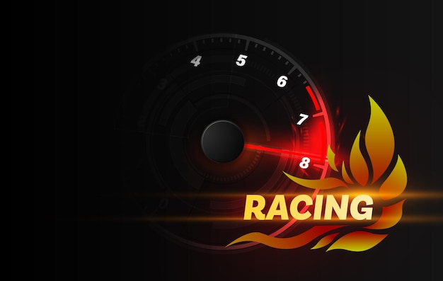 Speed motion background with fast speedometer car Racing velocity background