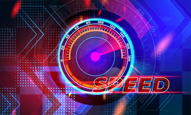 Speed motion background with fast speedometer car Racing velocity background