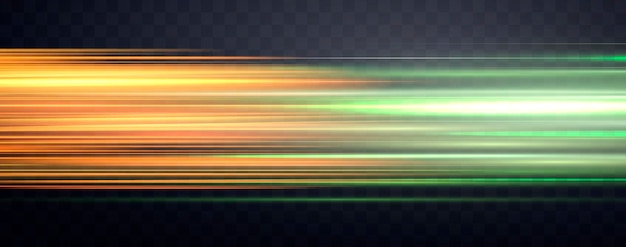 Vector speed rays velocity light neon flow zoom in motion effect green glow speed lines colorful light