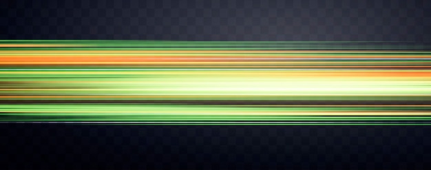 Vector speed rays velocity light neon flow zoom in motion effect green glow speed lines colorful light