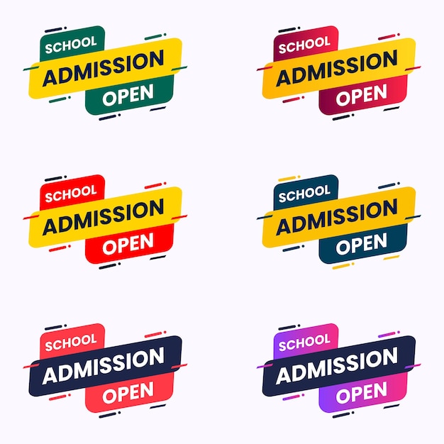 speed style colorful school admission open banner