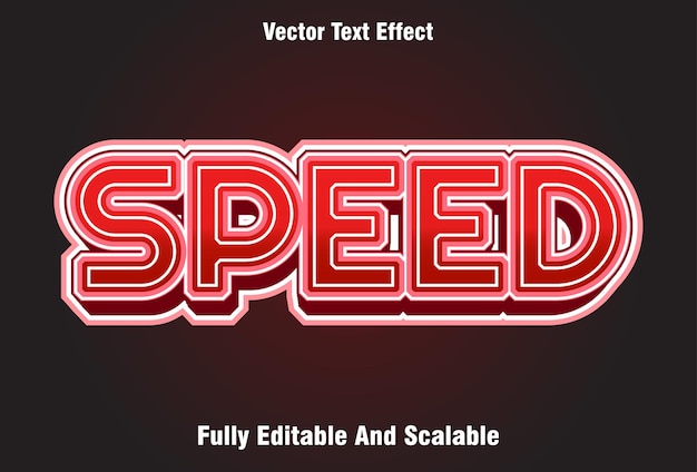 Speed text effect editable in red design for template