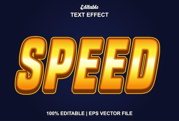 Speed text effect with yellow color and editable