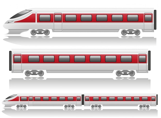 Speed train locomotive and wagon vector illustration