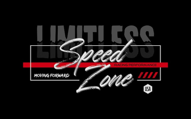 speed zone typography tee shirt and apparel