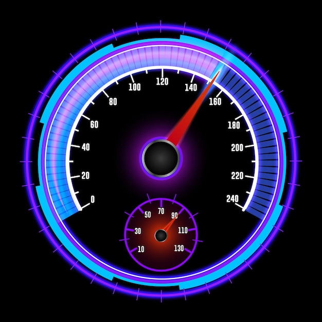 Speedometer Bar with Dazzling Blue Light and Attractive Design