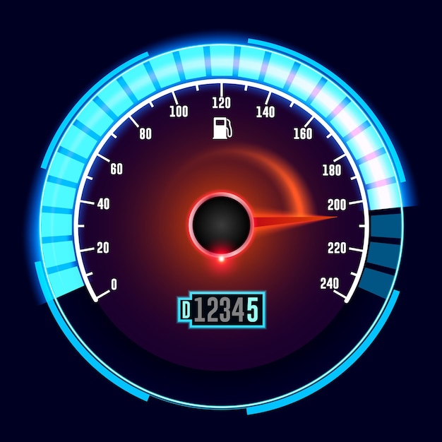 Speedometer Bar with Dazzling Blue Light and Attractive Design