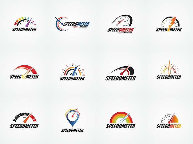 Speedometer logo design icon template