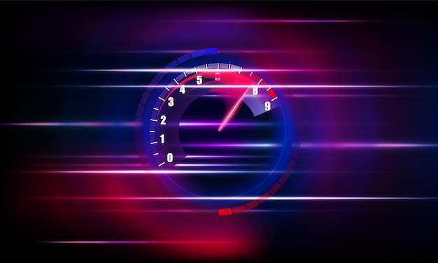 Vector speedometer speed car auto dashboard design speed meter abstract technology and download progress