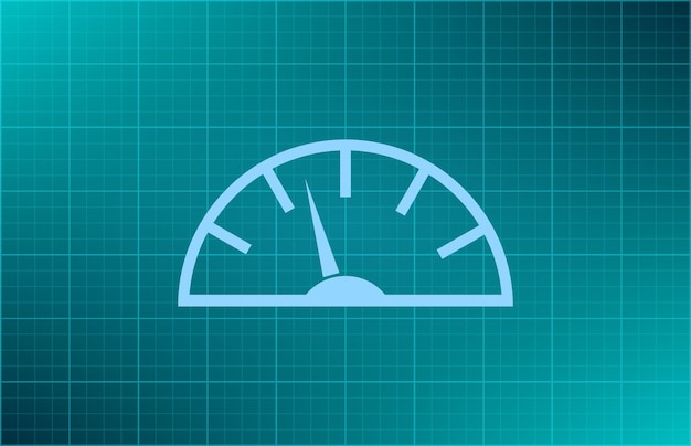 Speedometer symbol Vector illustration on blue background Eps 10