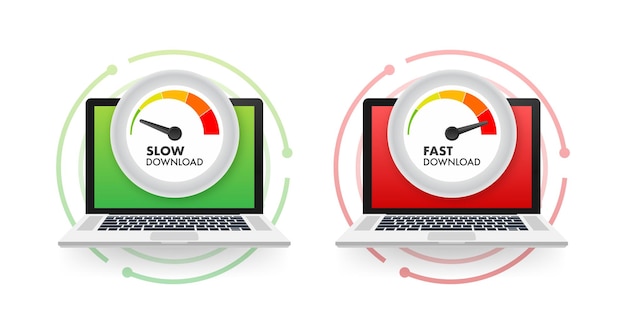 Vector speedometers with slow and fast download vector stock illustration