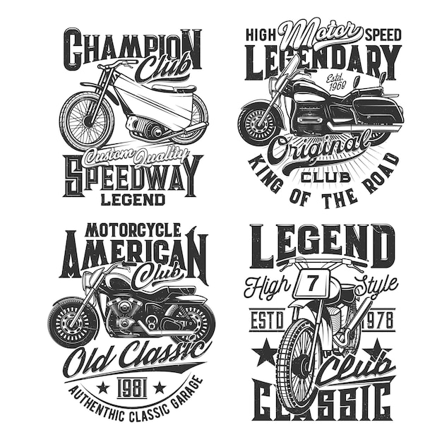 Speedway club tshirt prints motorcycle sport