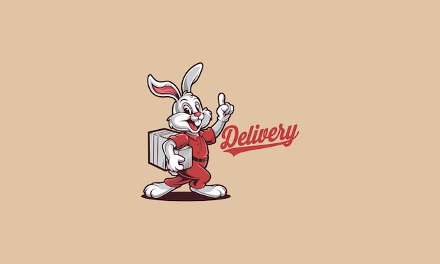 A speedy rabbit delivering a package with a smile