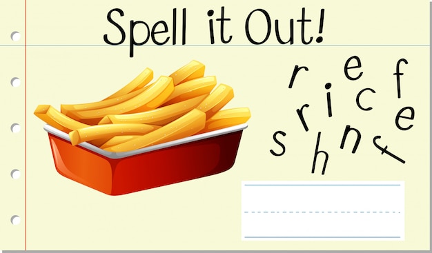 Spell English word french fries