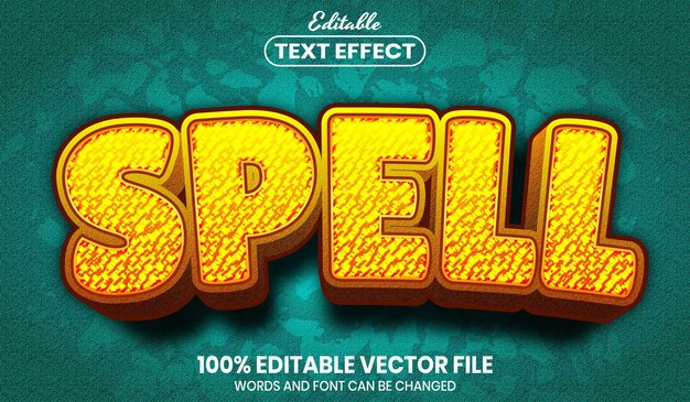 Spell text, editable text effect