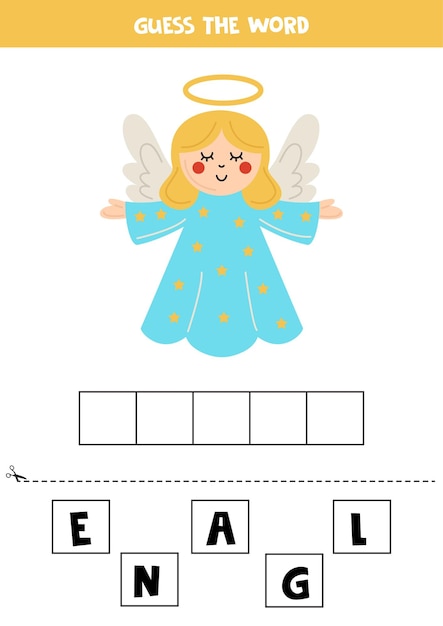 Spelling game for preschool kids Cartoon angel