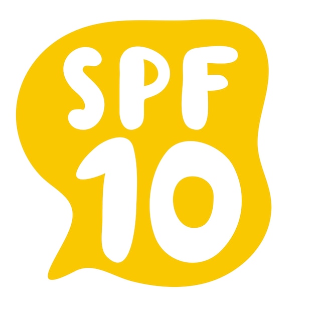 Spf flat design yellow hand drawn badge vector illustration on white background