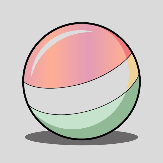 a sphere with a green and white stripe on it