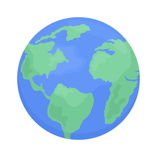 Spherical Earth model semi flat color vector object