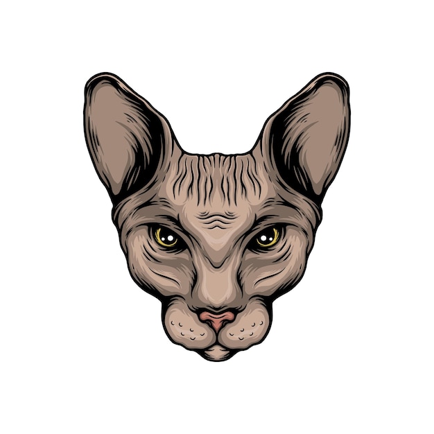 Sphynx cat head vector illustration