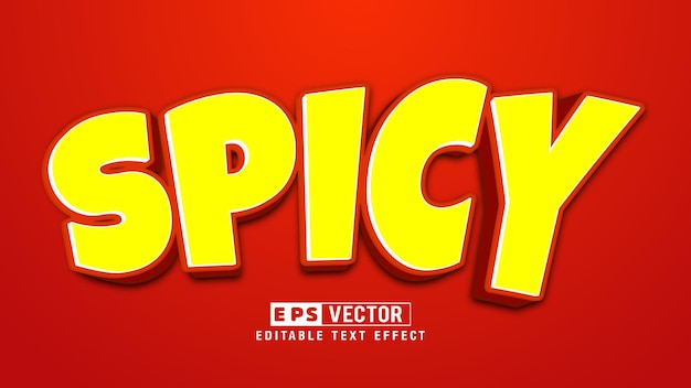 Spicy 3d Editable Text Effect Vector File With Cute Background