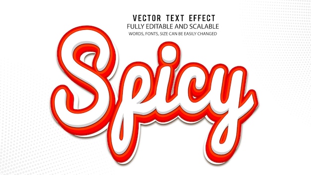 Spicy 3d Editable Text Effect Vector With Cute Background