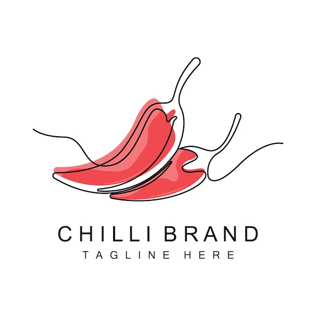 Spicy Chili Logo Design Red Vegetable Illustration Kitchen Ingredients Hot Chili Vector Brand Products