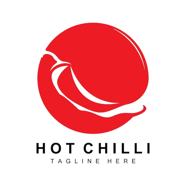 Spicy Chili Logo Design Red Vegetable Illustration Kitchen Ingredients Hot Chili Vector Brand Products