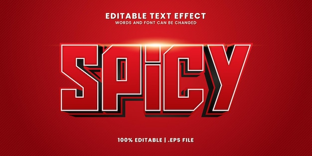 Spicy editable text effect in 3D style