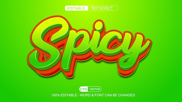 Spicy Editable Text Effect Vector With Cute Background