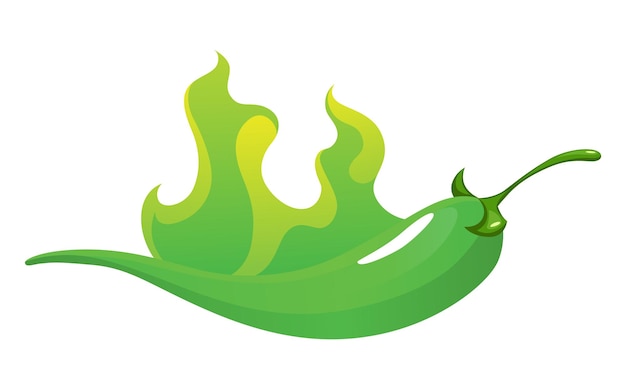 Spicy level Hot chili pepper icon with flame and color rating of mild Green level of pepper sauce or snack food