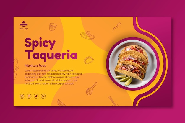 Spicy mexican food banner template