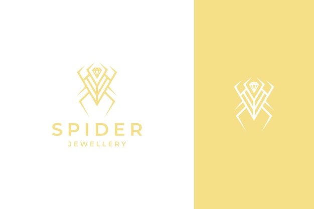 Spider and diamond jewellery logo design