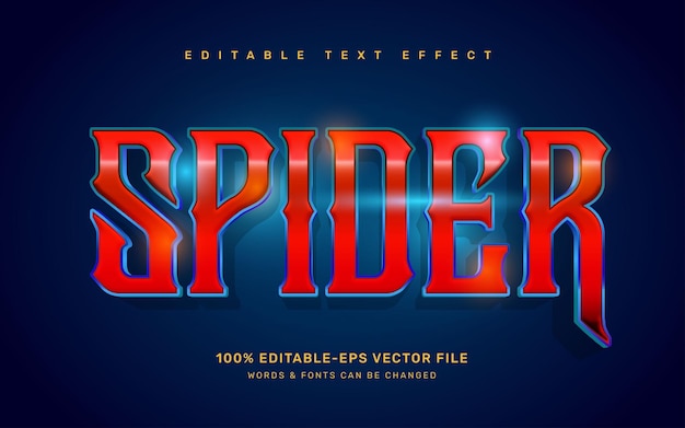 Spider editable text effect template