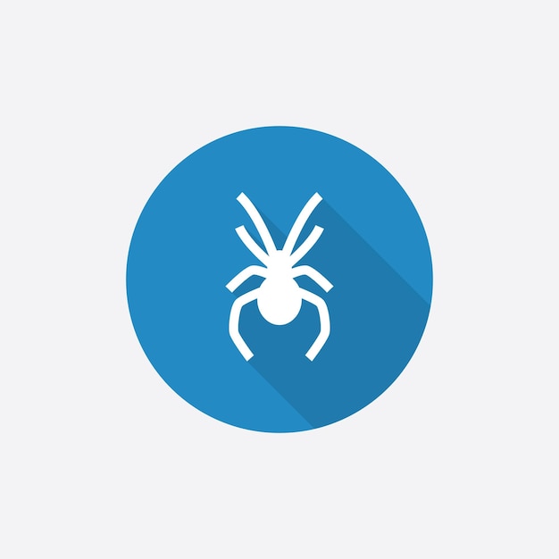 Spider Flat Blue Simple Icon with long shadowxA