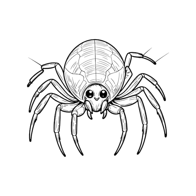 Vector spider hand drawing coloring page and outline vector design