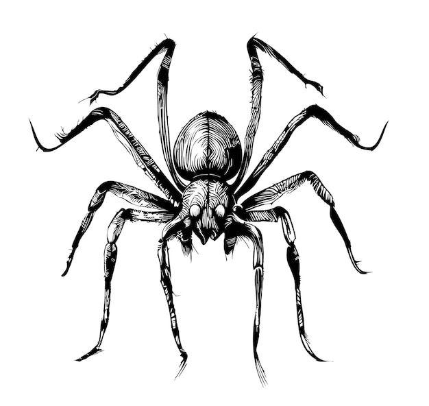 Vector spider insect sketch hand drawn in doodle style vector illustration