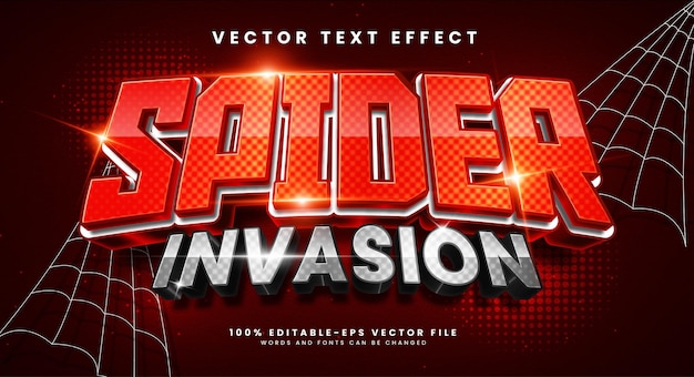 Spider invasion editable vector text effect with luxury concept